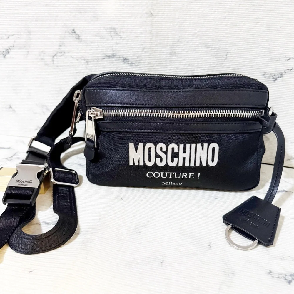 Moschino Couture Black Belt Bag / Bumbag Unisex - Picture 1 of 17